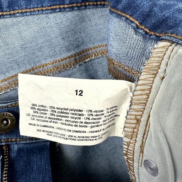 Jessica Simpson Women's Skinny Jeans High Rise Stretch Five Pockets Blue Size 12 - Picture 4 of 10